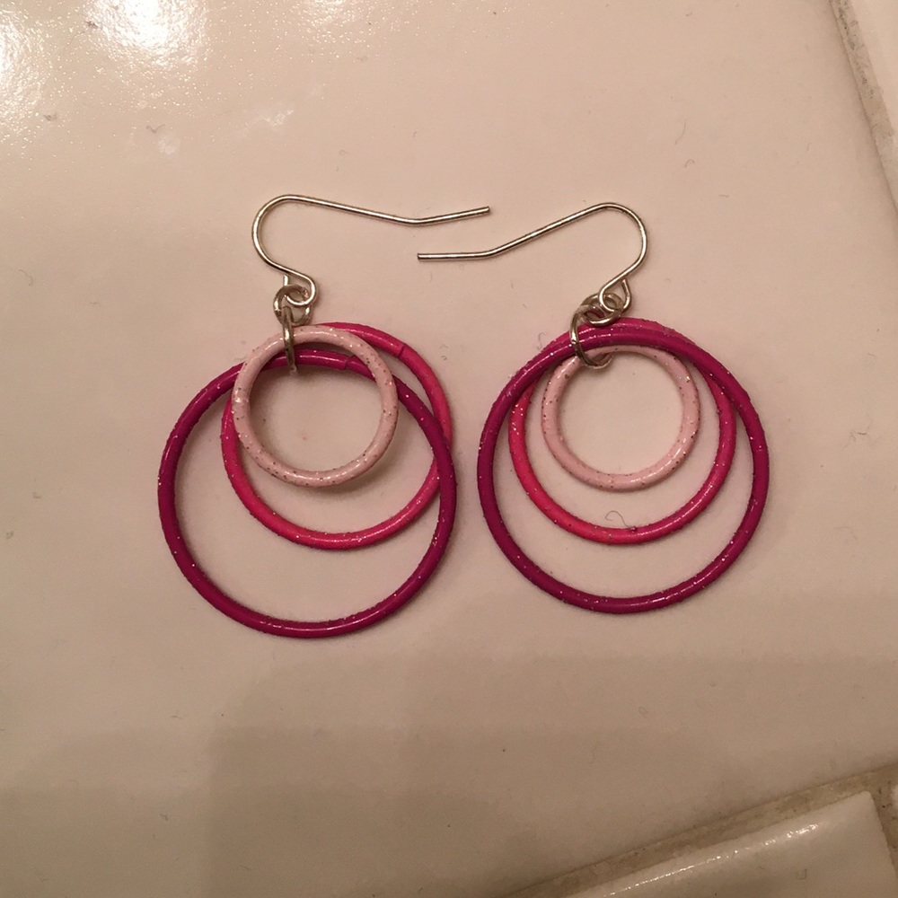 Pink hoop earrings